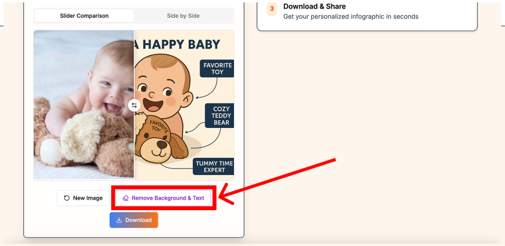 screenshot of showing where remove background is on the page