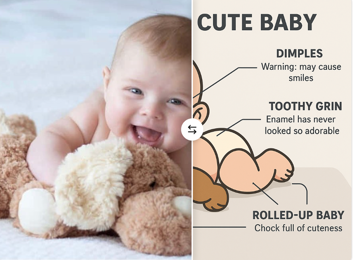 The before and after of a baby's infographic image