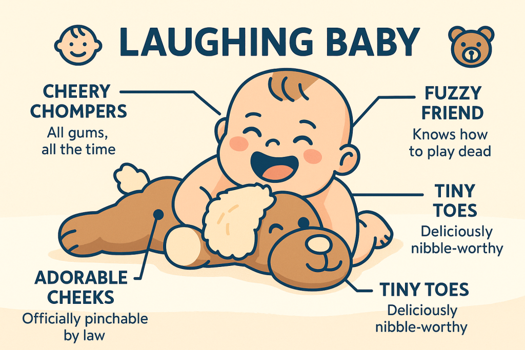 Infographics of a baby holding a plush toy