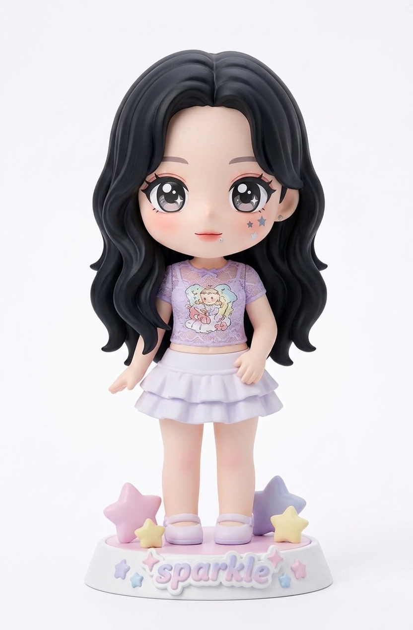 3D figurine from photo in chibi kawaii style - adorable collectible example