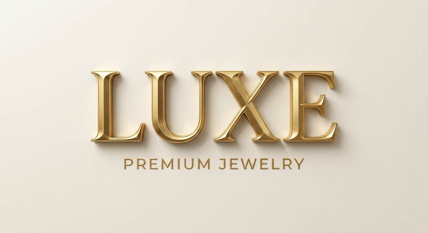 3D embossed gold logo mockup on cream background - premium luxury branding