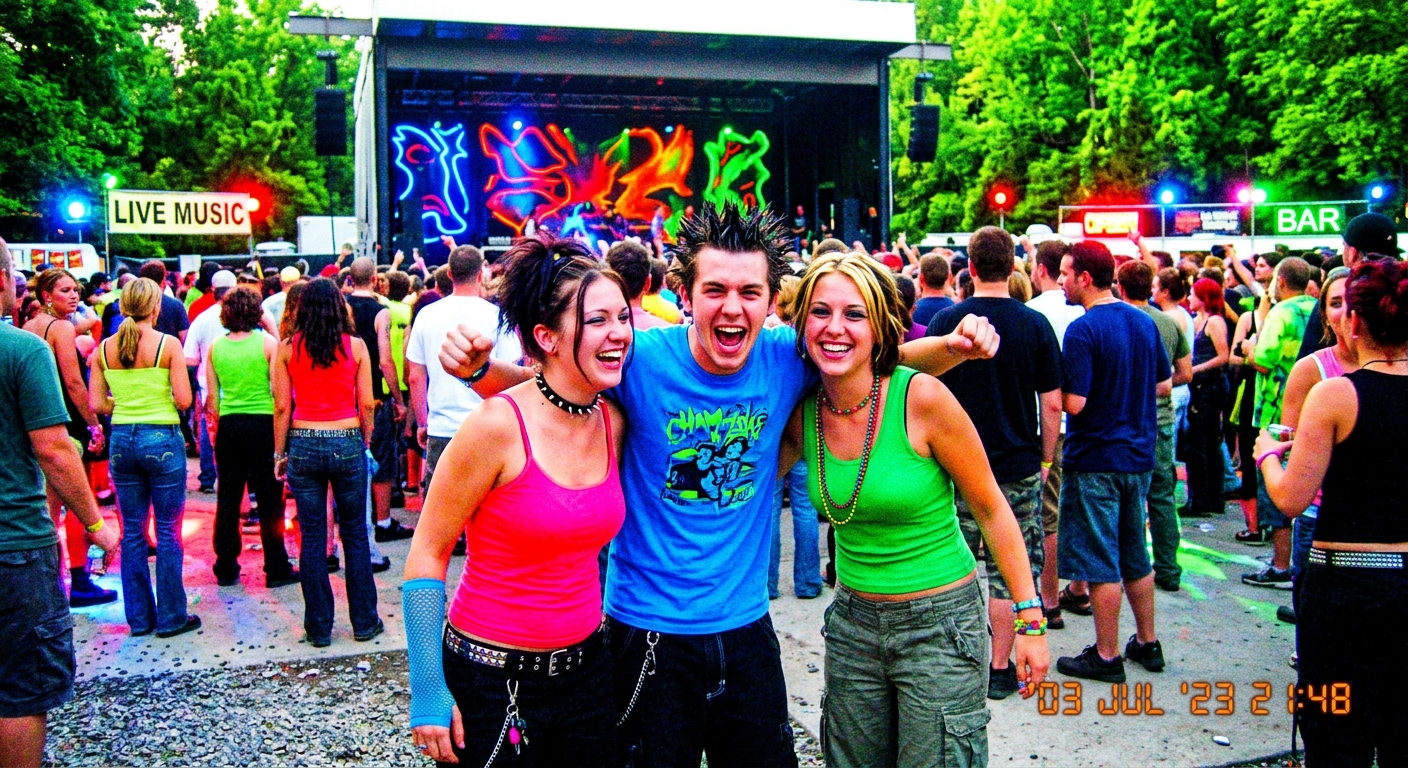Y2K camera high saturation setting - electric blues neon reds and oversaturated colors